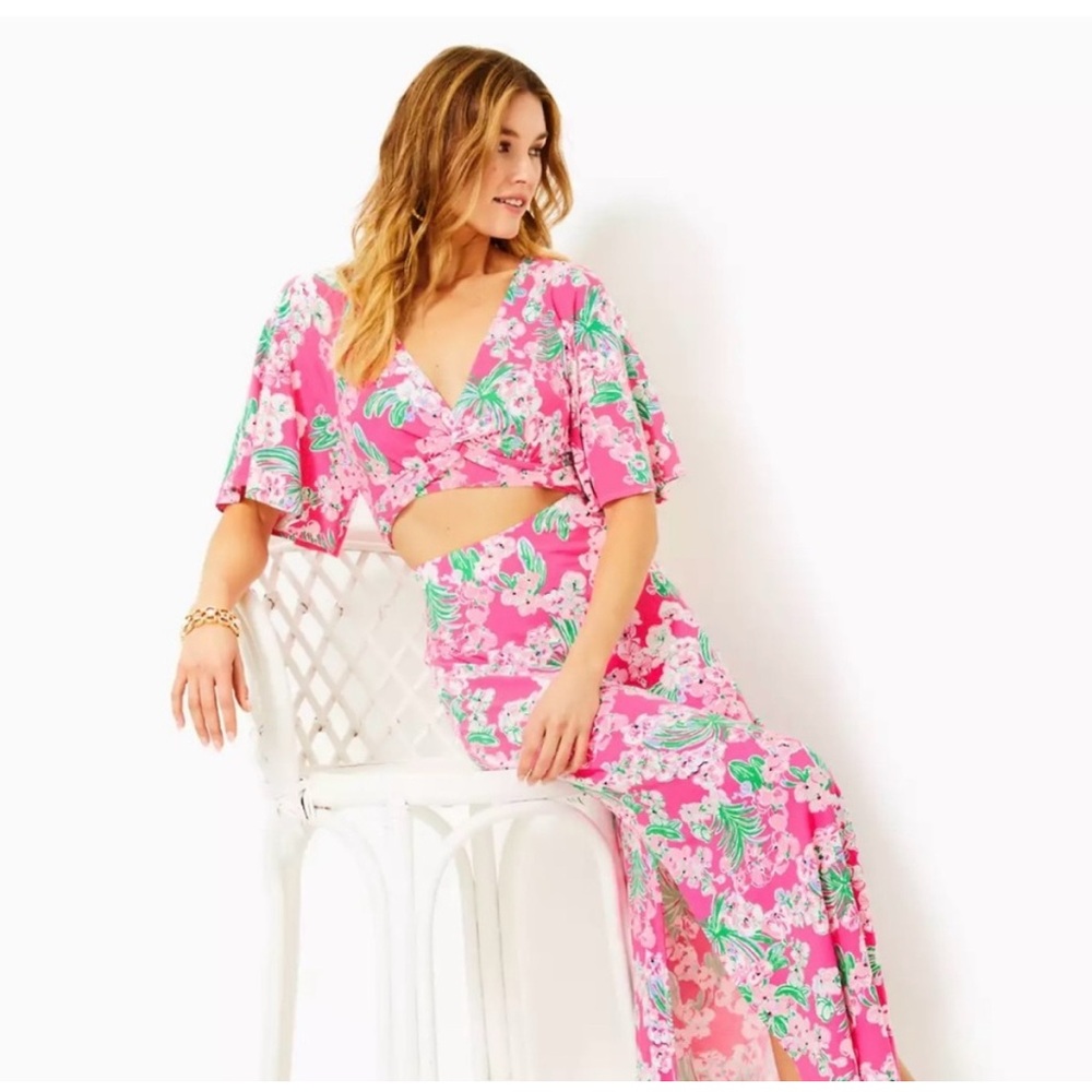 Lilly Pulitzer Pink and Green Floral Set
